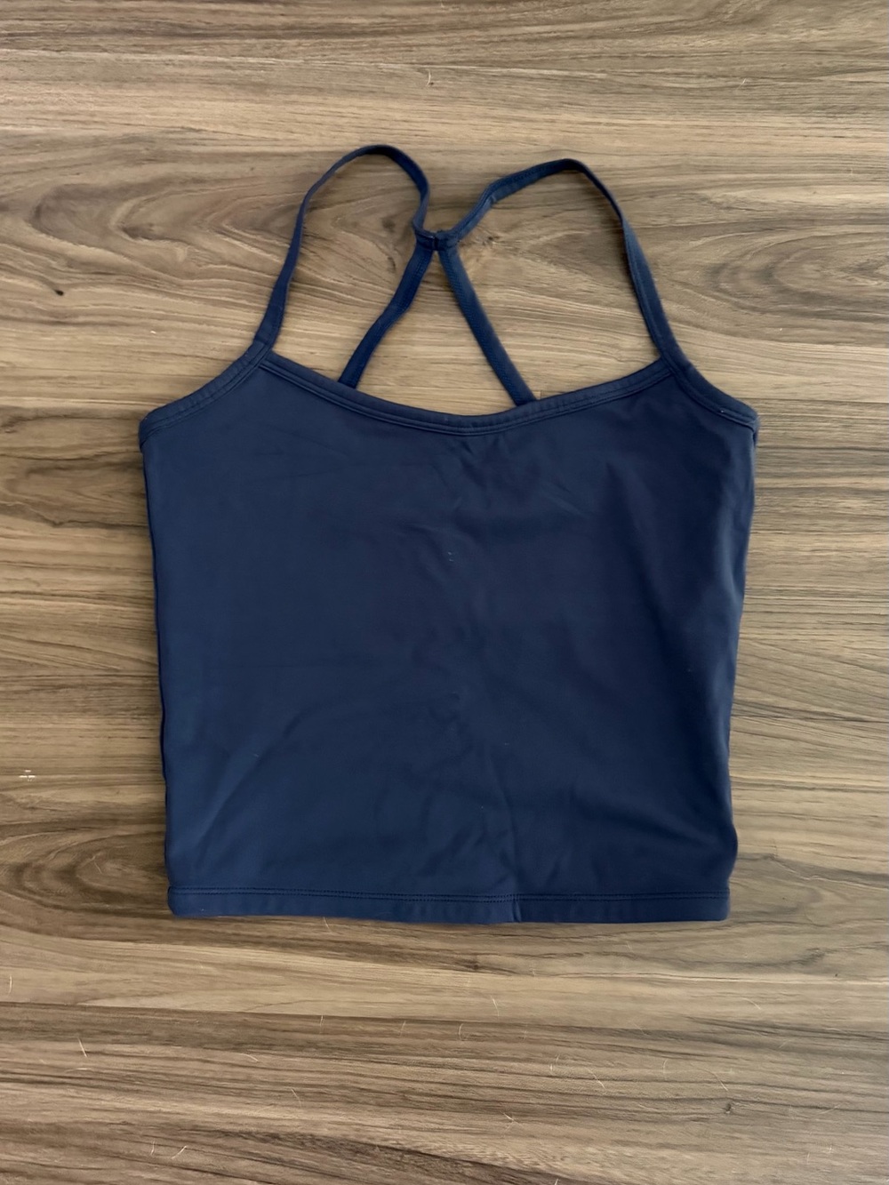 Navy Athletic Strappy Cropped Tank Top